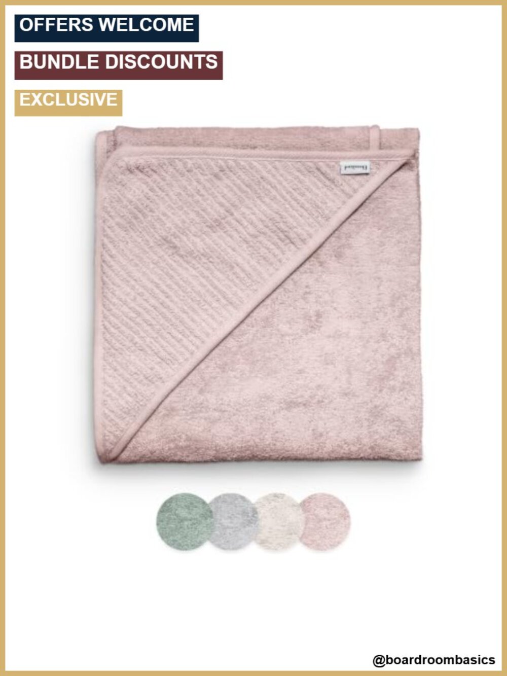 Organic Cotton Hooded Baby Towel 40x40in Soft Absorbent Newborn Bath Essential
